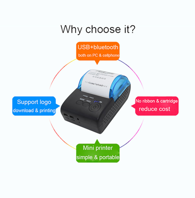 Thermal-Drucker Mini Portable Waybill Printer Bluetooths 58mm ZJ-5805