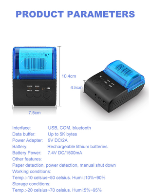Bluetooth 58mm tragbare Mini Thermal Printer Thermal Transfer Android Position