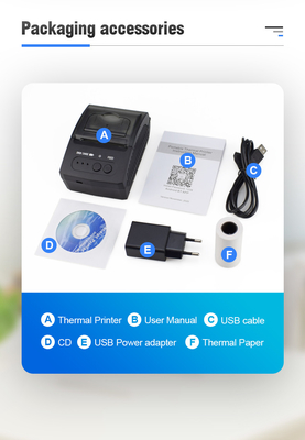 Tragbarer thermischer direkter Drucker Mini Bluetooth Printer Position 58mm
